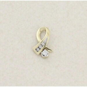 Pendant Only 10k Yellow Gold 1/8th ct Diamond Ribbon Pendant